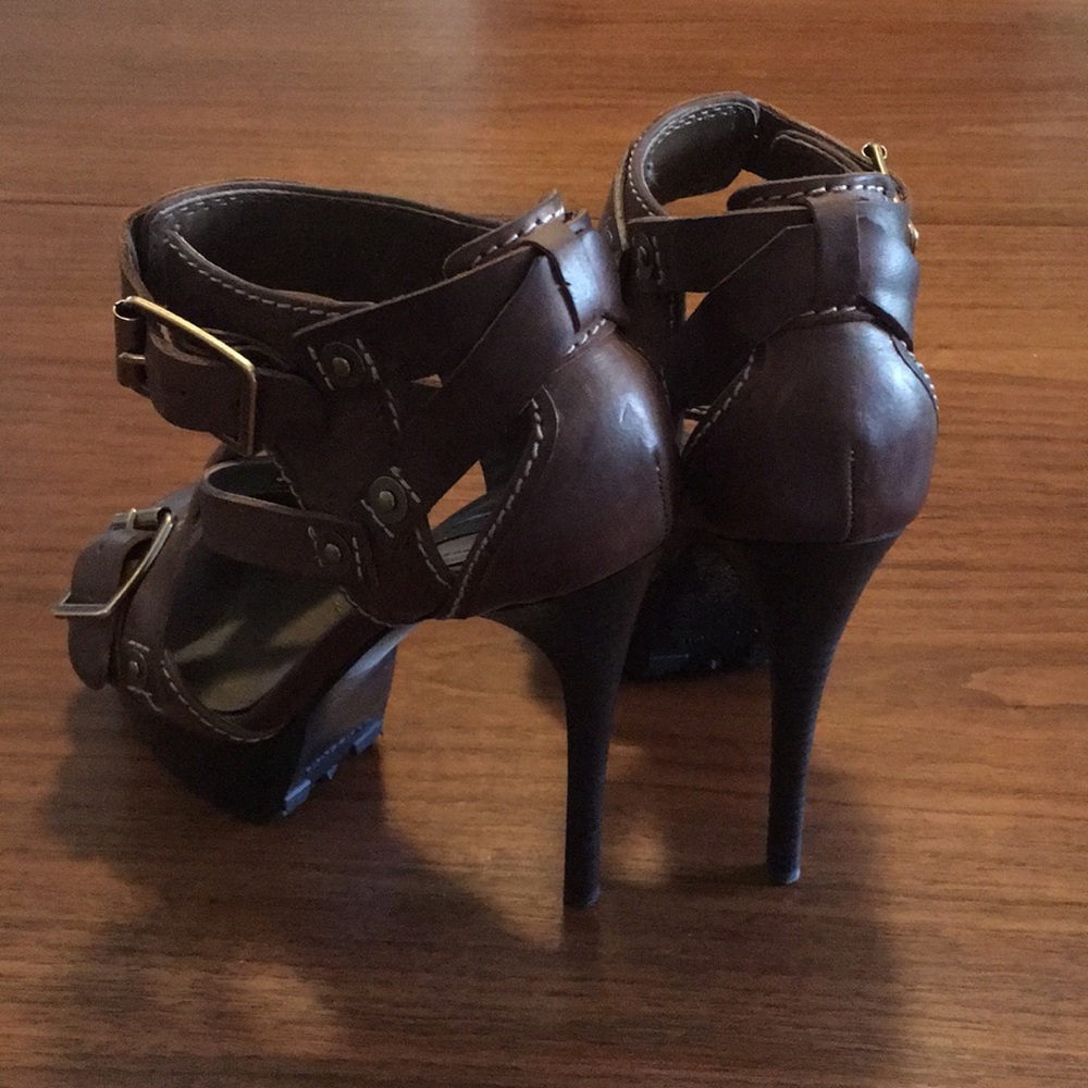 Burberry gladiator leather platform heels  BROWN - Picture 4 of 7